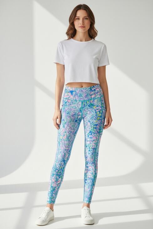 Lilly Pulitzer Pants - Lilly Pulitzer Luxletic Weekender Leggings "In Full Bloom s large WP62
